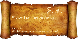 Plavsits Annamária névjegykártya